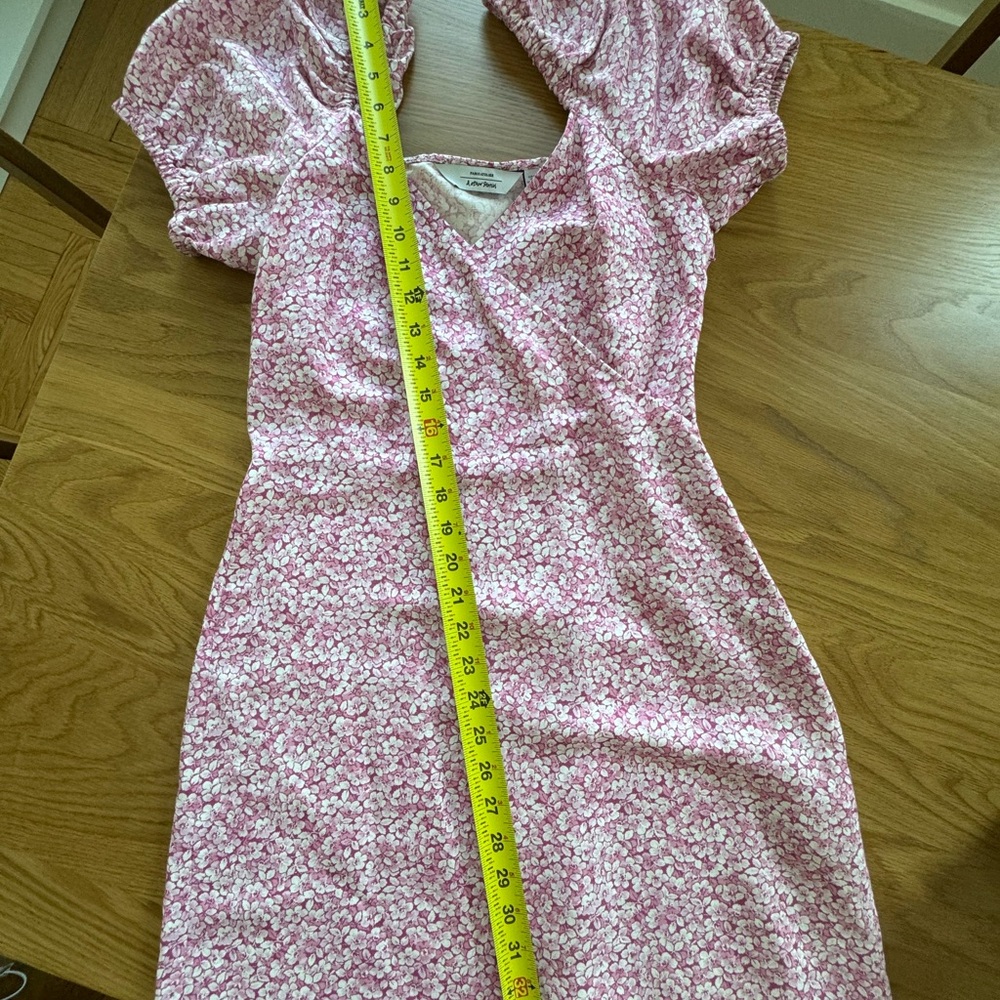 other stories puff sleeves pink dress- size 4 - Picture 7 of 8